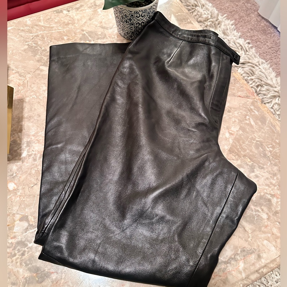 Black leather pants